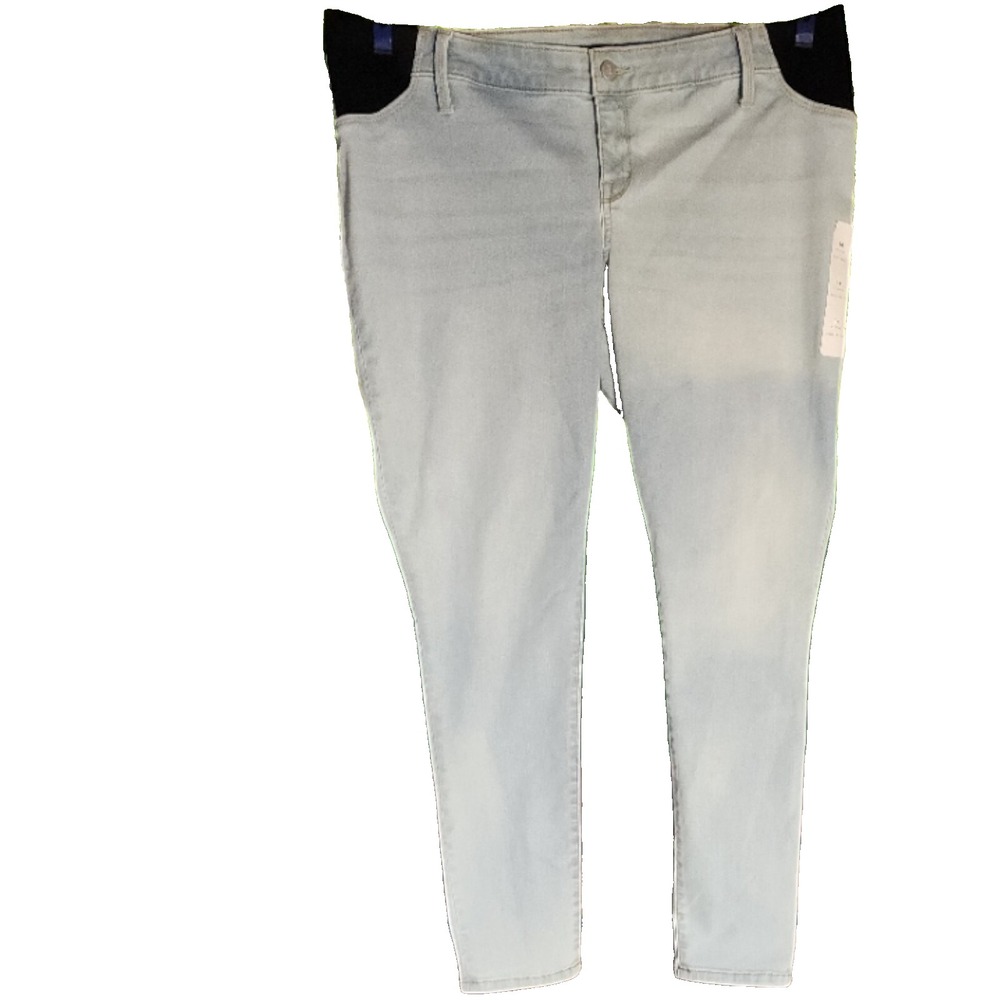 Ingrid & Isabel Maternity Skinny Jeans 14 Light Wash Stretch Blue Denim NWT